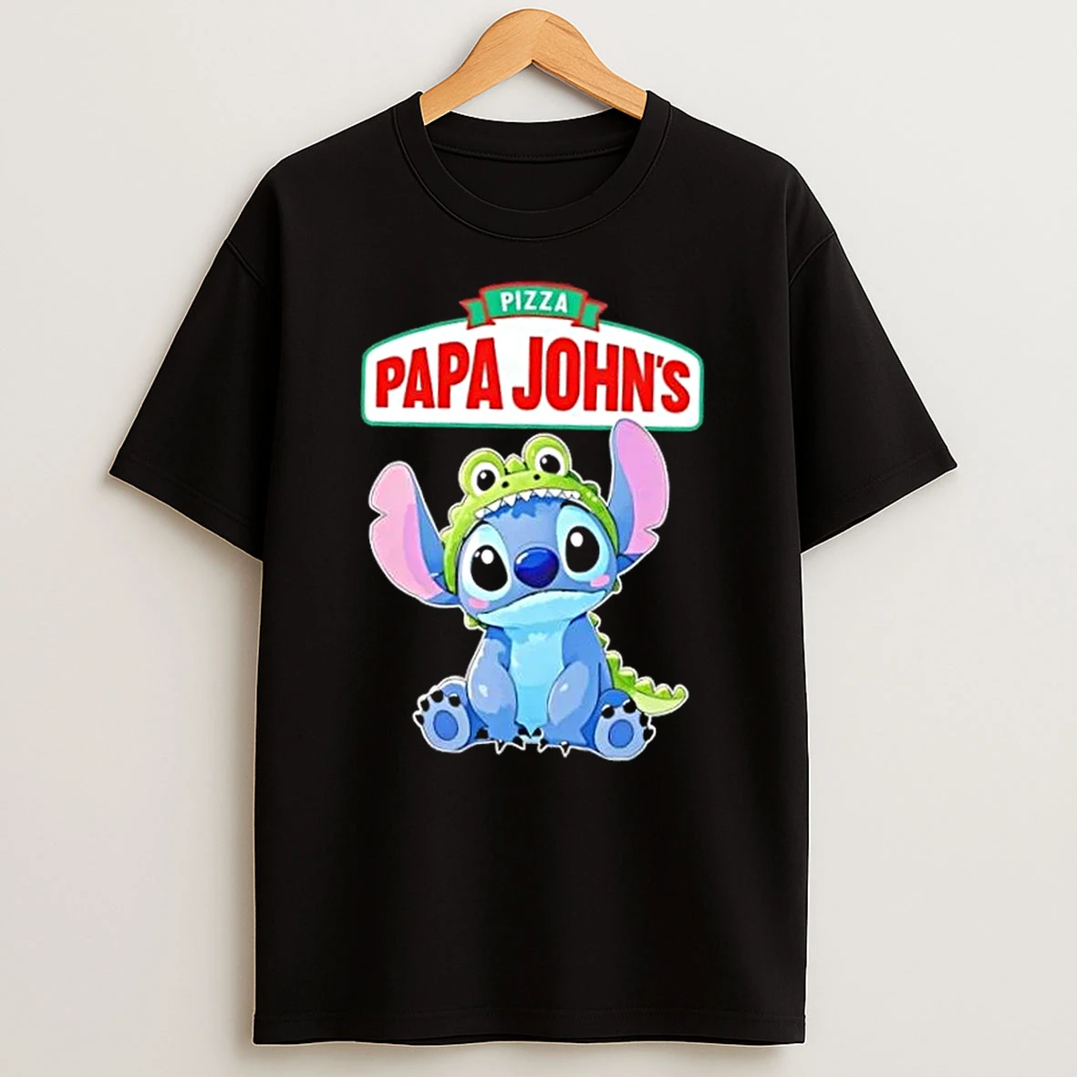 Stitch Cosplay Crocodile X Pizza Papa Johns Shirts