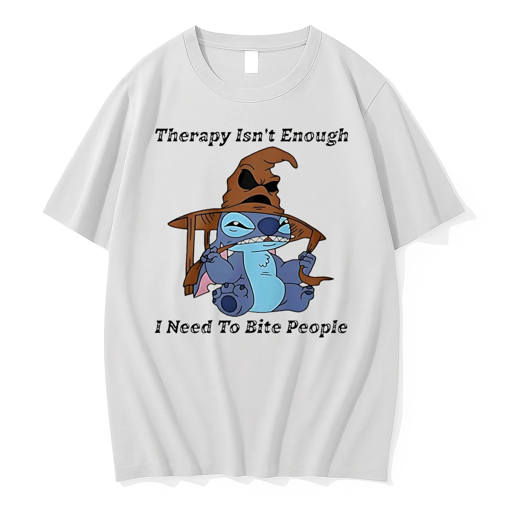 Stitch Sorting Hat Therapy Isnt Enough I Need To Bite People 2025 Shirts