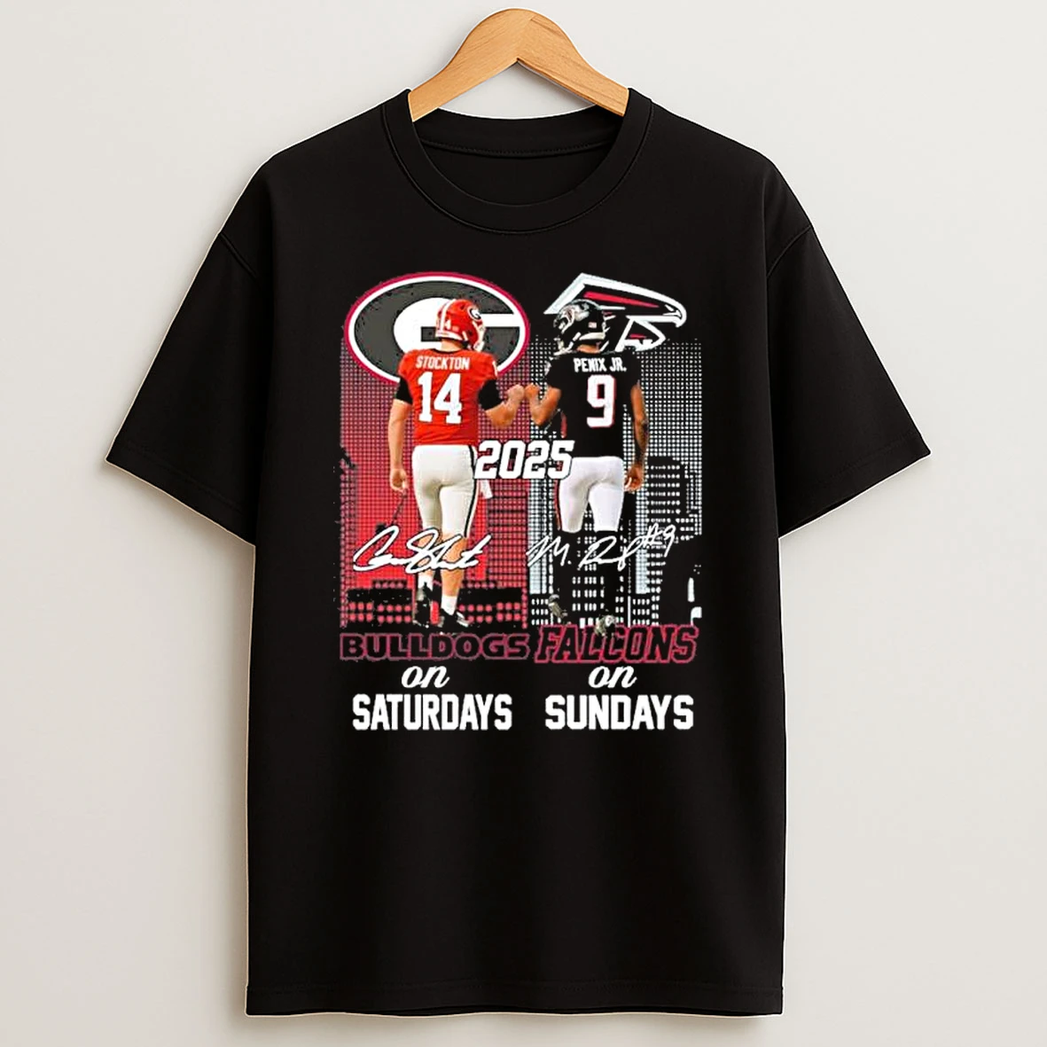 Stockton Georgia Bulldogs On Saturdays And Penix Jr Atlanta Falcons On Sundays Shirts