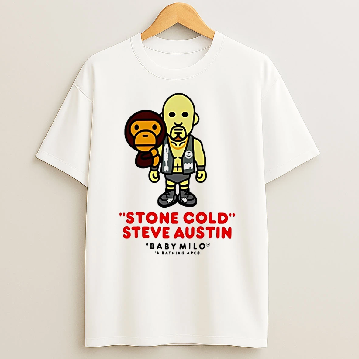 Stone Cold Steve Austin Baby Milo Relaxed Bape X Wwe Shirts