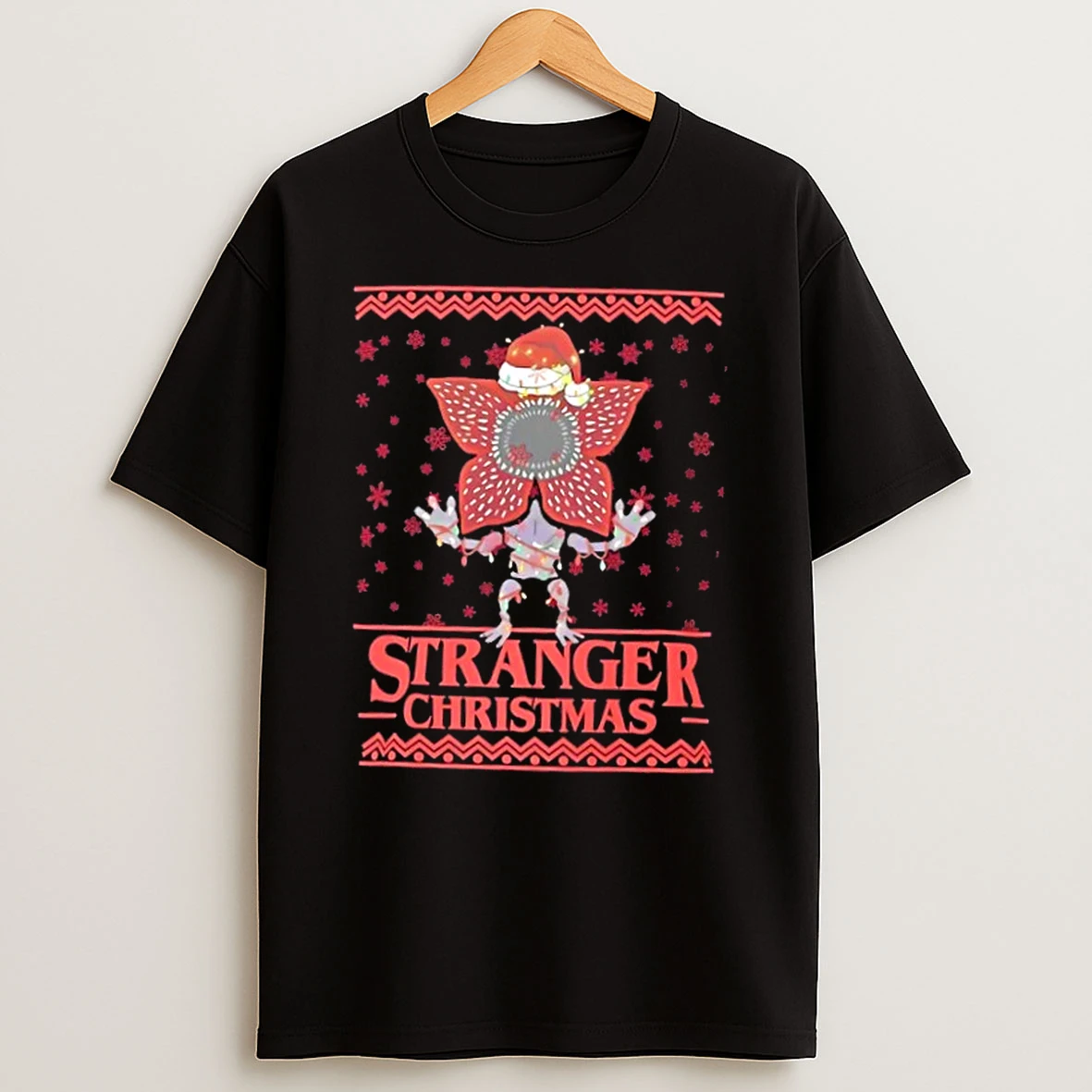 Stranger Christmas Demogorgon Holiday Parody Shirts