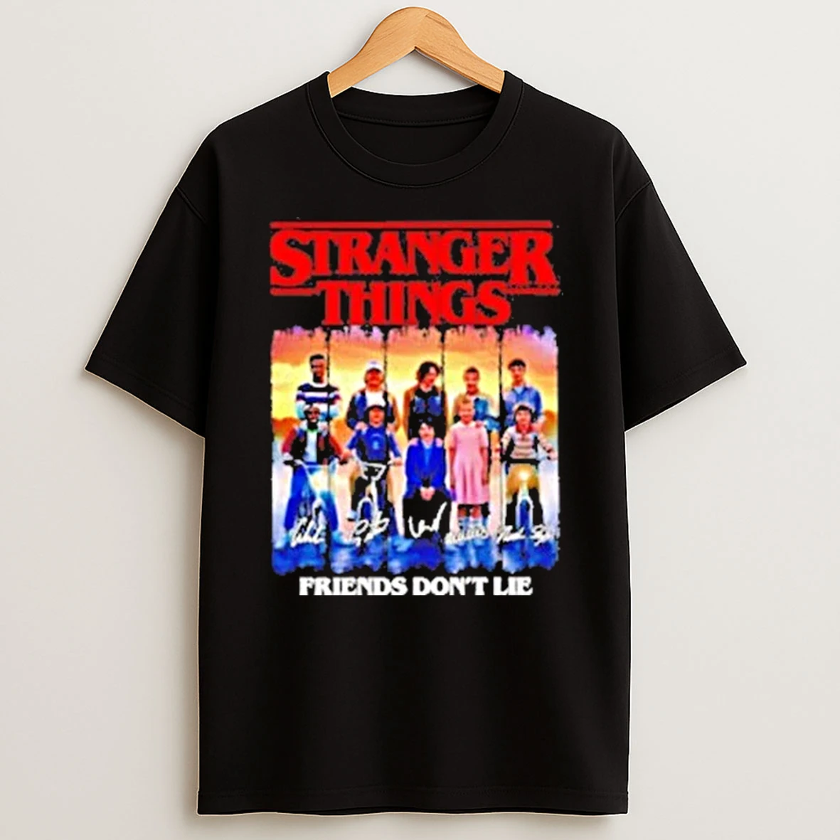 Stranger Things Friends Dont Lie Cast Members Signatures Shirts