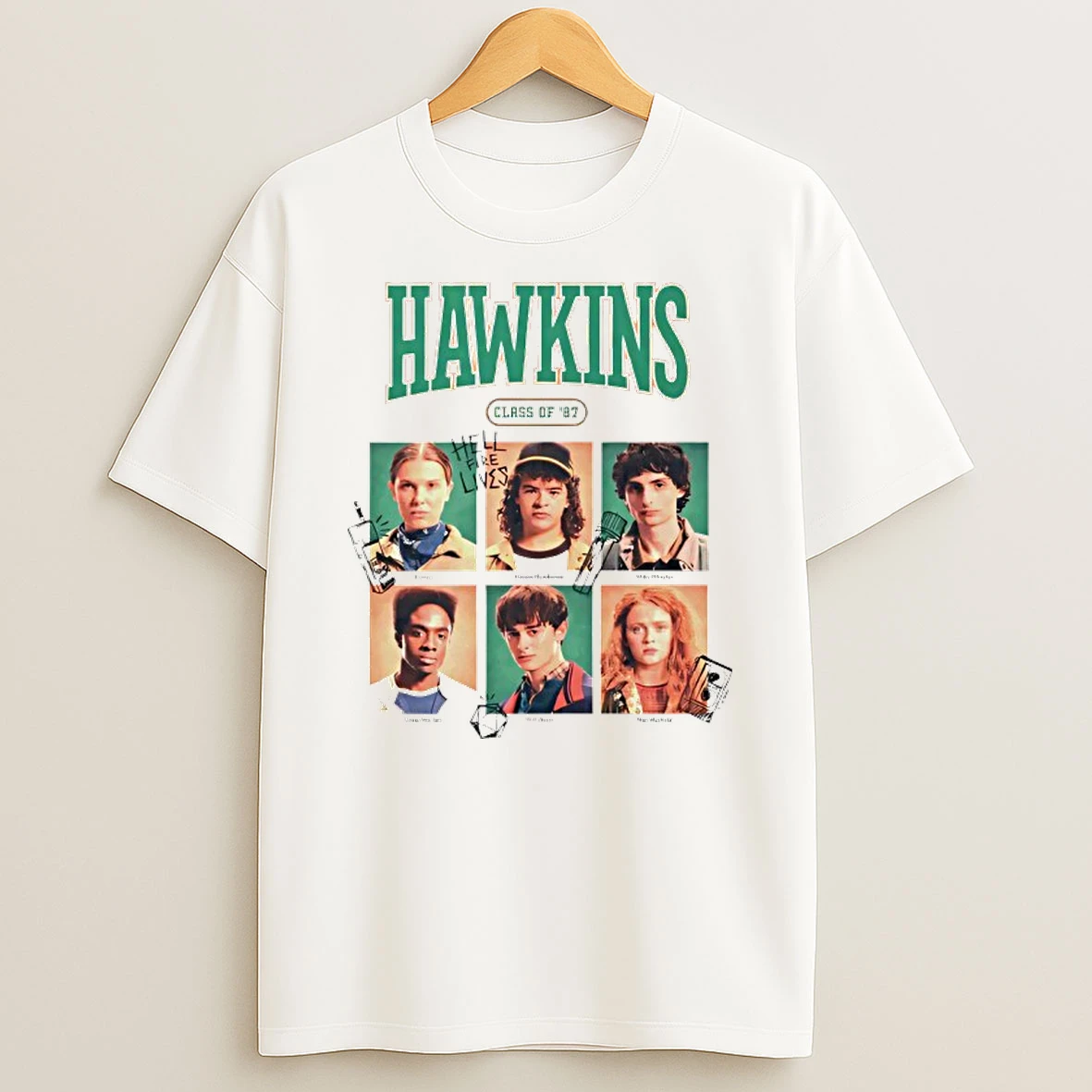 Stranger Things Hawkins High Class Of 87 Hellfire Lives Graphic Shirts