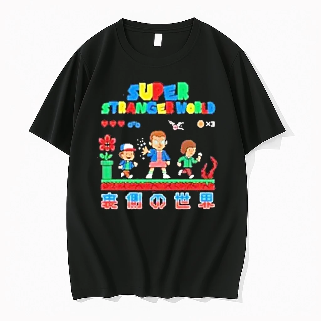 Stranger Things In The Style Of Super Mario World Super Stranger World Shirts