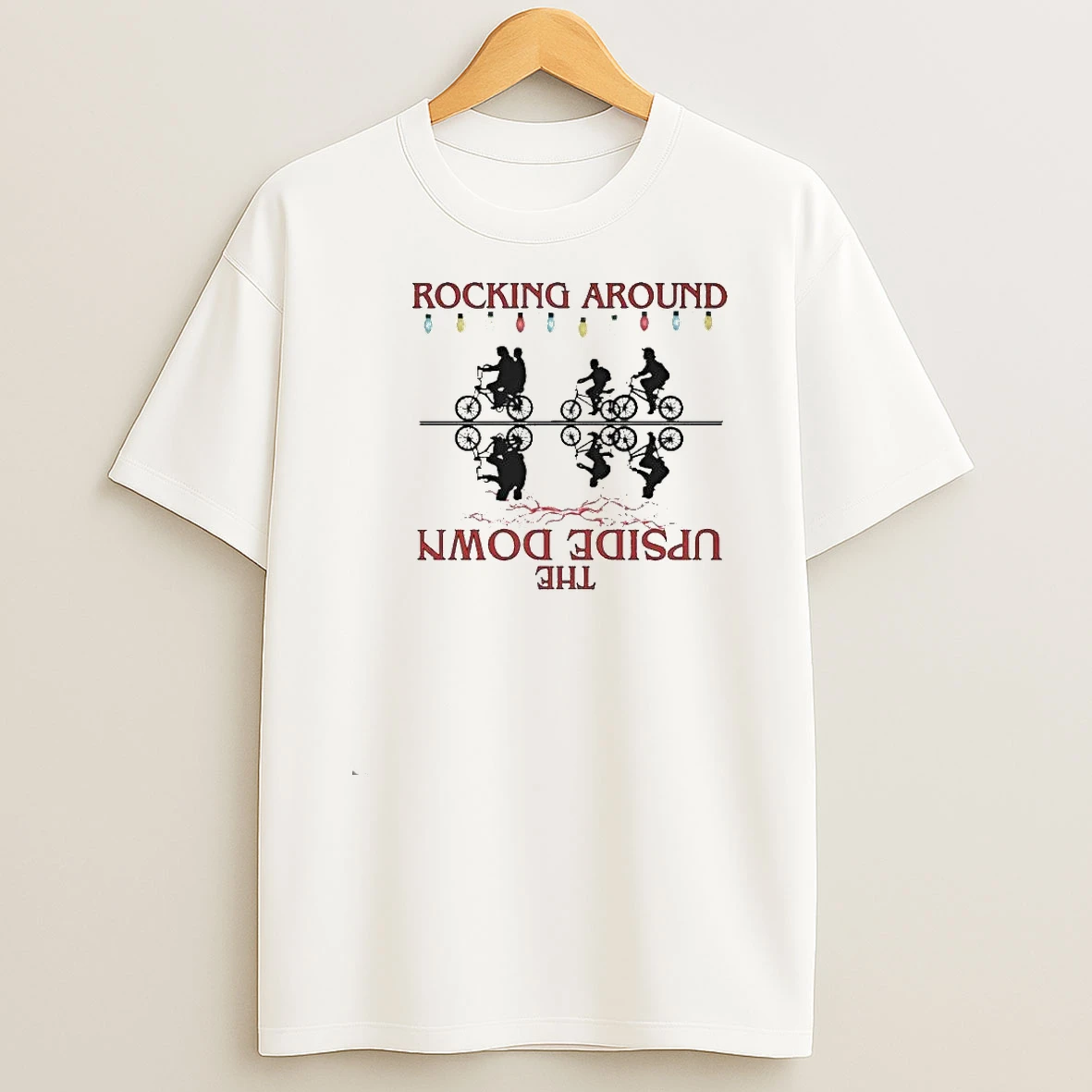 Stranger Things Rocking Around The Upside Down Merry Christmas Shirts