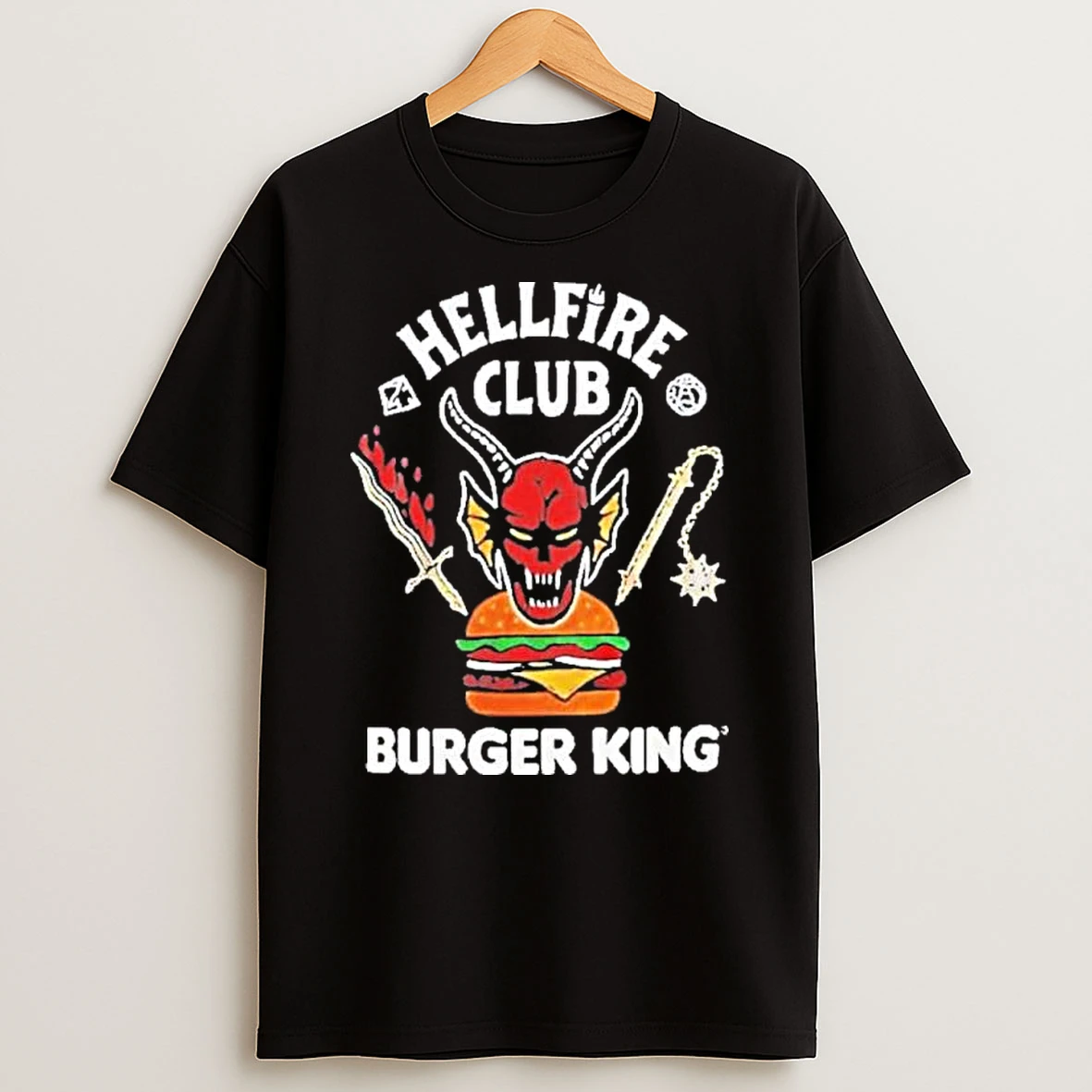 Stranger Things X Burger King Hellfire Club Shirts