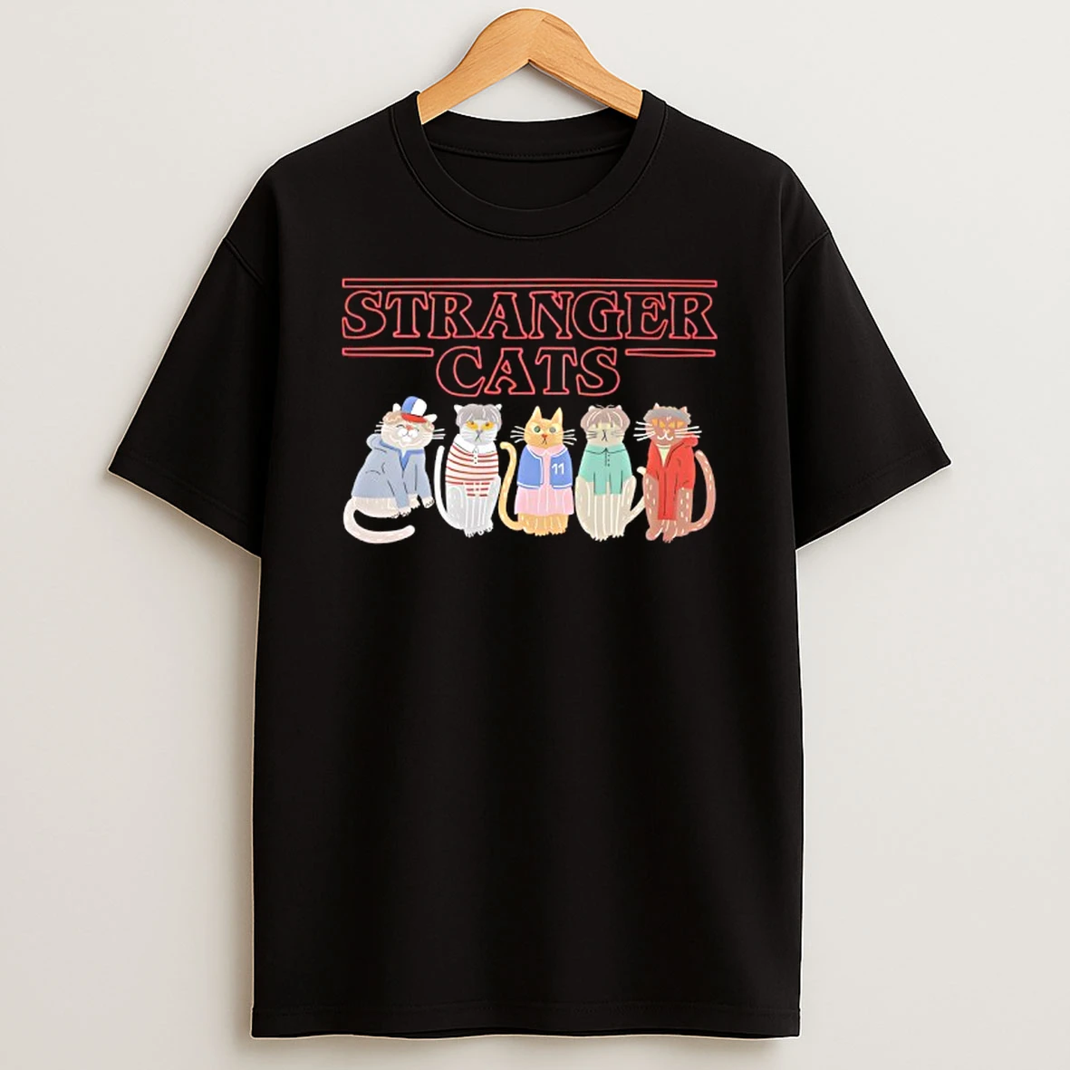 Stranger Things X Cat Five Happy Cat Shirts
