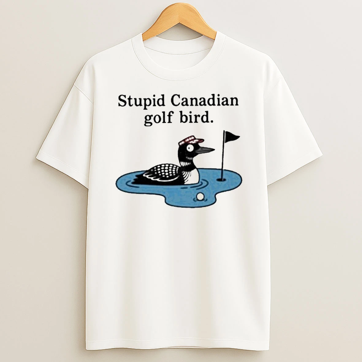 Stupid Canadian Golf Bird Funny Cartoon For Golfing Enthusiasts Shirts