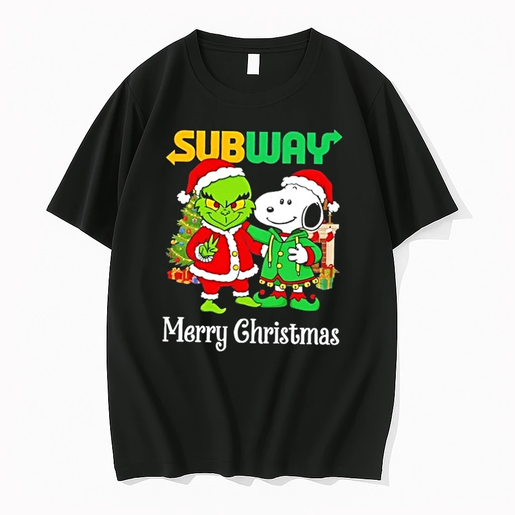 Subway X Grinch And Snoopy Merry Christmas Shirts