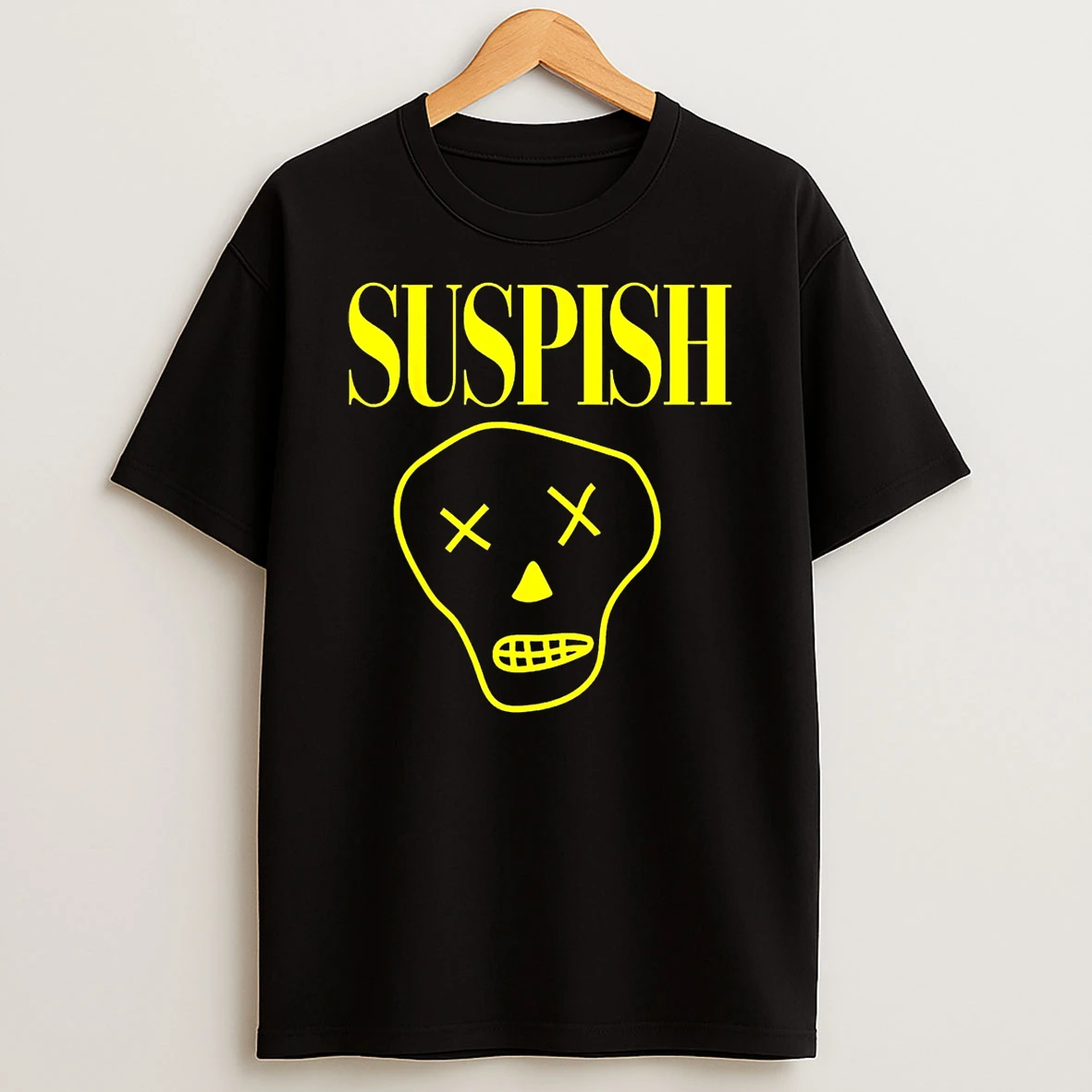 Suspish Skull Design Funny Cartoon Spooky True Crime Shirts