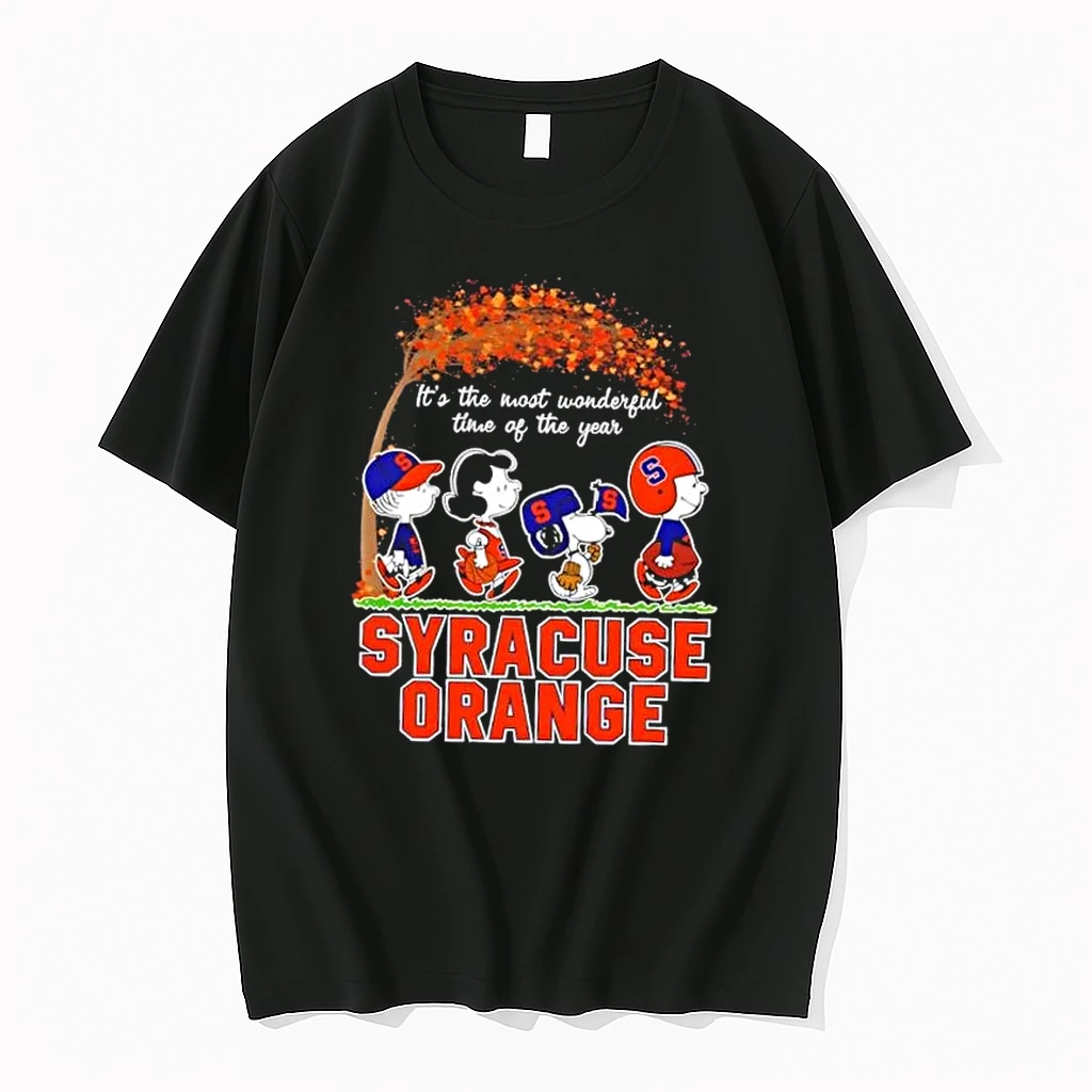 Syracuse Orange X Peanuts Snoopy And Friends Autumn Its The Most Wonderful Time Of The Year Shirts