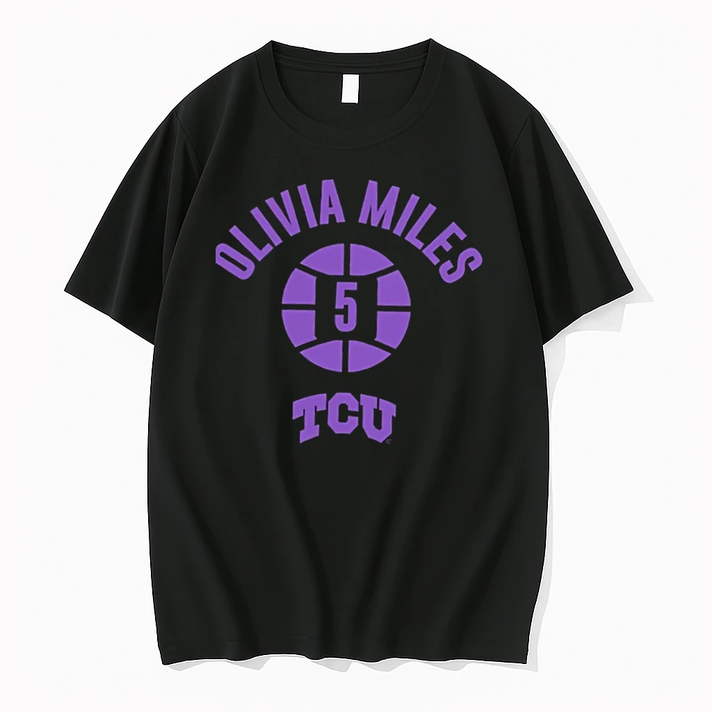 Tcu Horned Basketball Olivia Miles Name Number Ball 5 Shirts