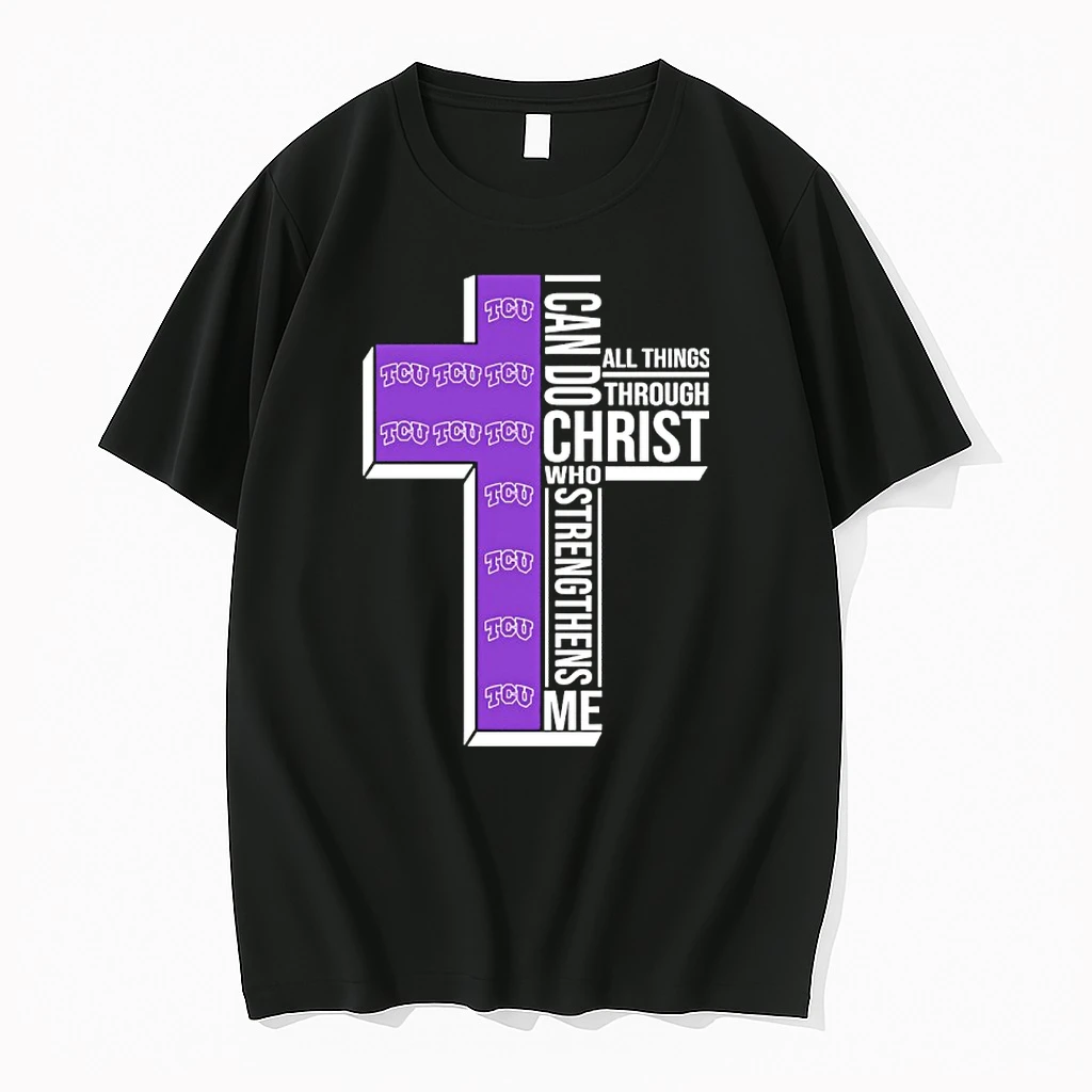 Tcu Horned Frogs Cross I Can Do All Things Through Christ Who Strengthen Me Shirts