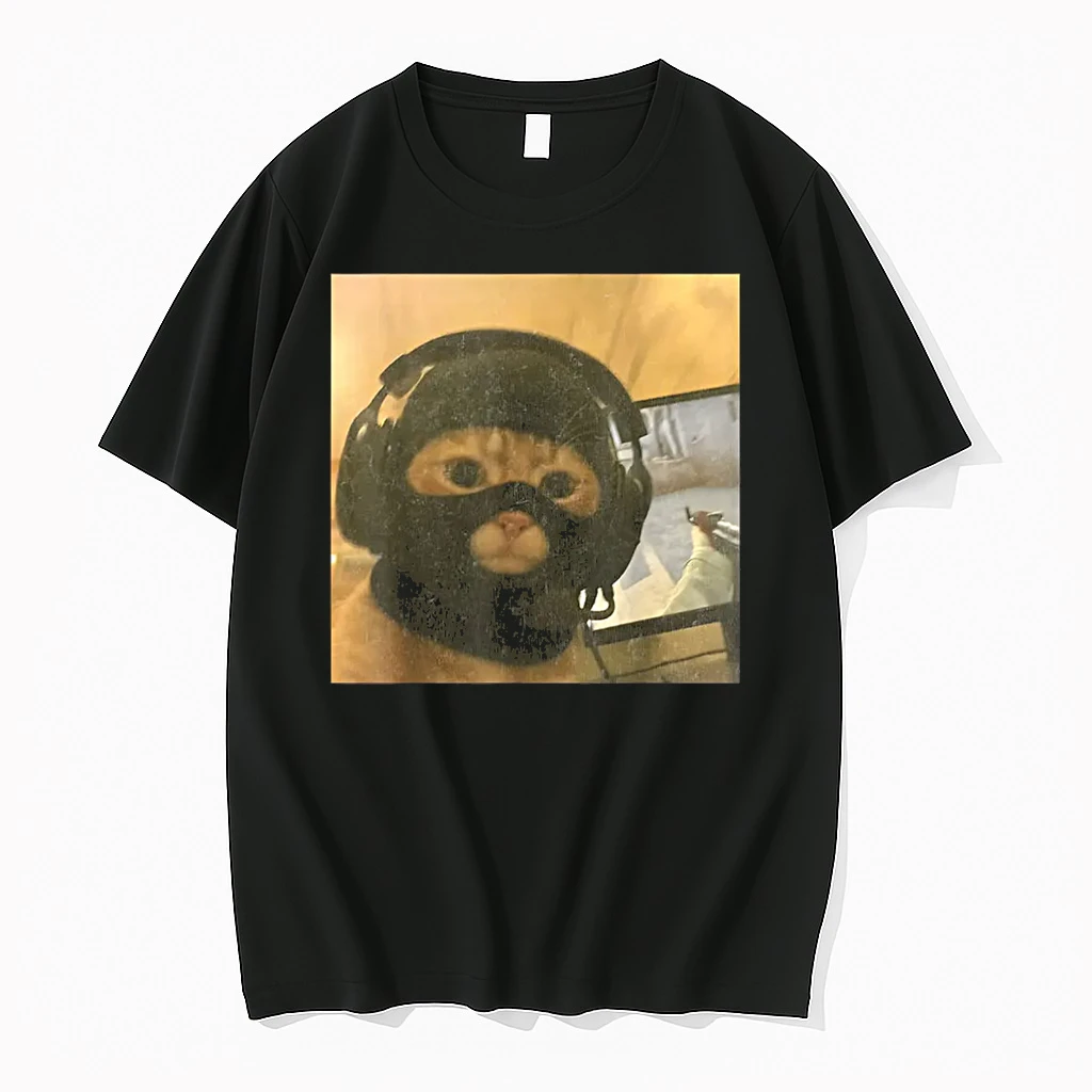 Tactical Gamer Cat Meme Graphic Shirts