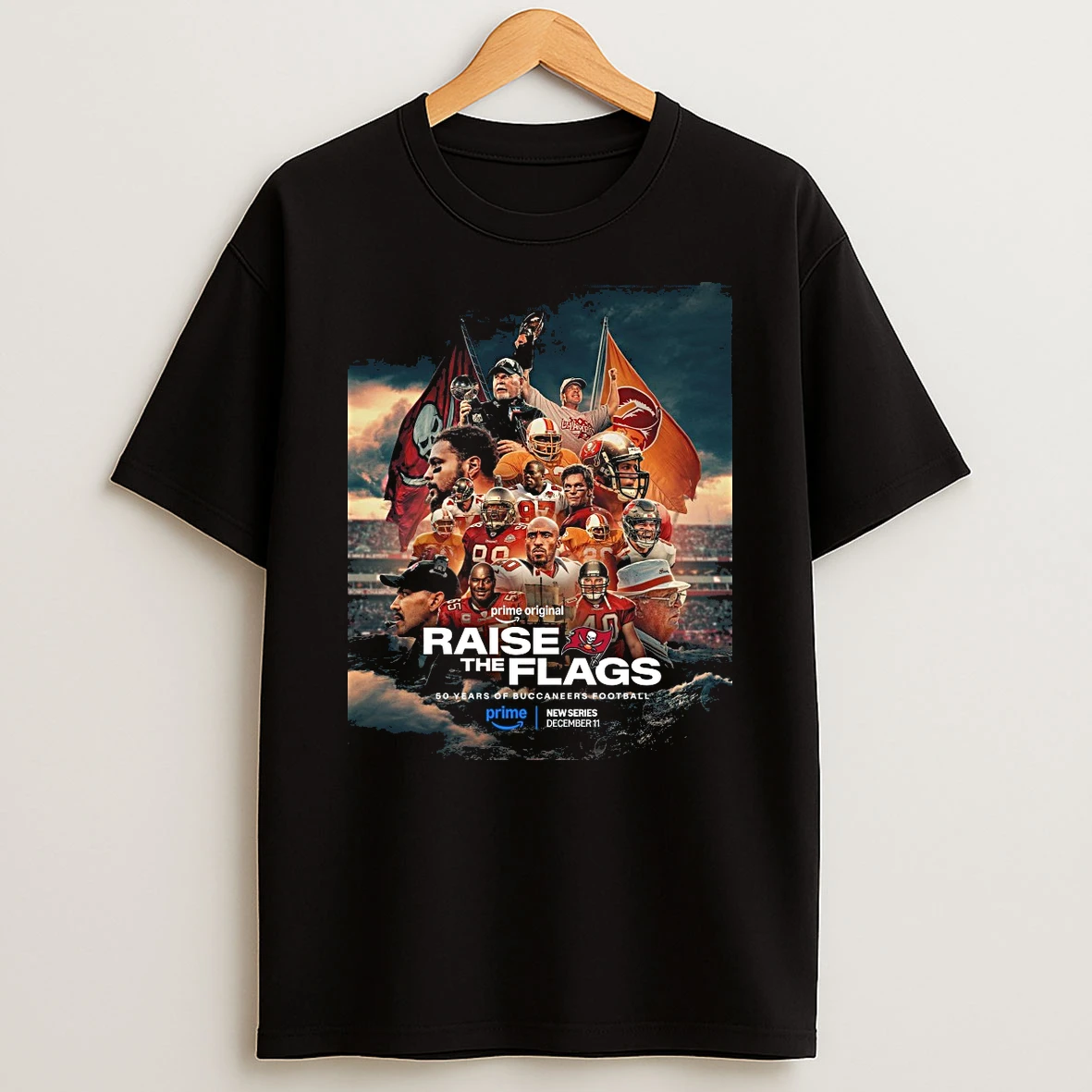 Tampa Bay Buccaneers Nfl Raise The Flags 50 Years Of Buccaneers Football December 11 2025 Shirts