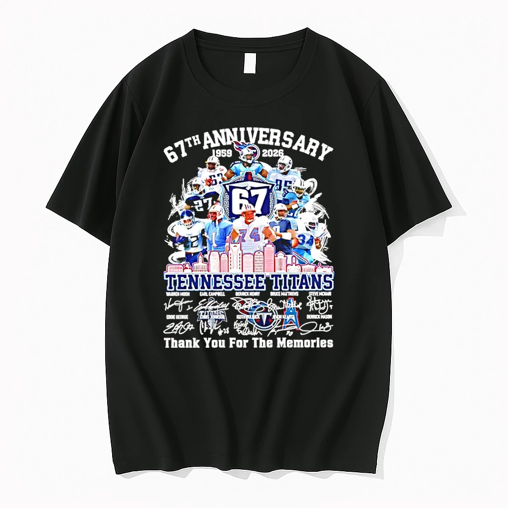 Tennessee Titans 67th Anniversary 1959 2026 Thank You For The Memories Signatures Shirts