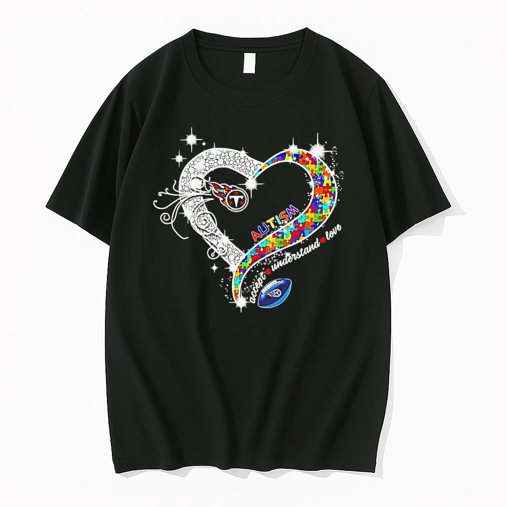 Tennessee Titans Autism Accept Understand Love Diamond Heart Shirts