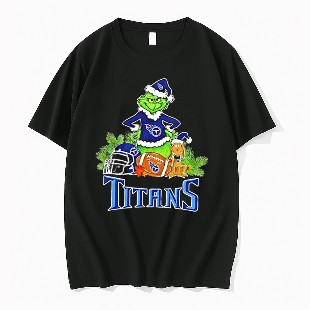 Tennessee Titans Football X Grinch And Max Dog Merry Christmas Shirts