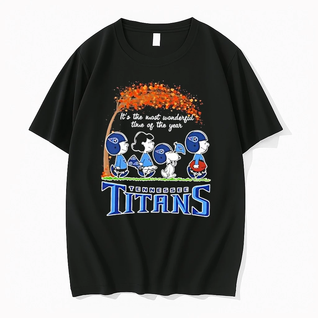 Tennessee Titans X Peanuts Snoopy And Friends Autumn Its The Most Wonderful Time Of The Year Shirts