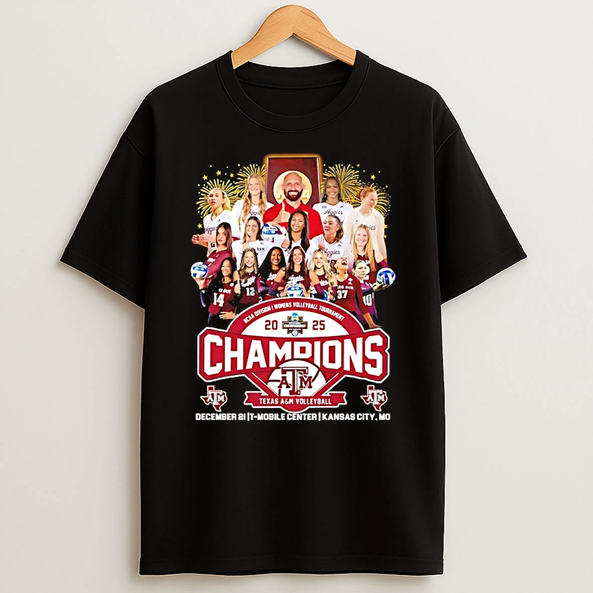 Texas Am 2025 Ncaa Di Womens Volleyball Tournament Champions Shirts
