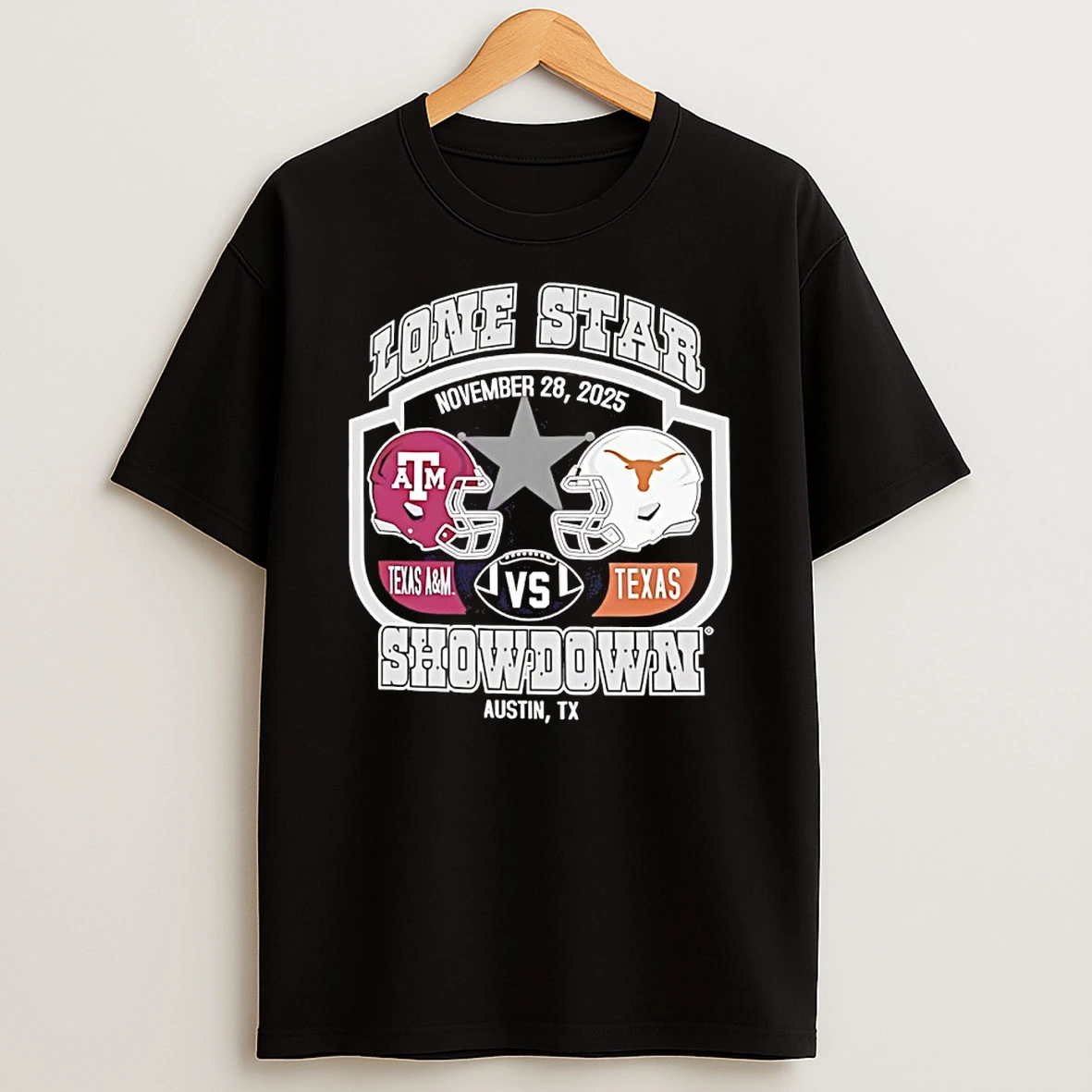 Texas Am Vs Texas Longhorn 2025 Lone Star Showdown Helmet Shirts