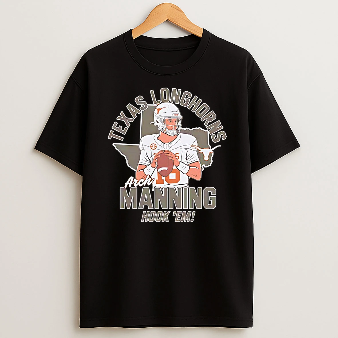 Texas Longhorns Arch Manning Hook Em Football Shirts