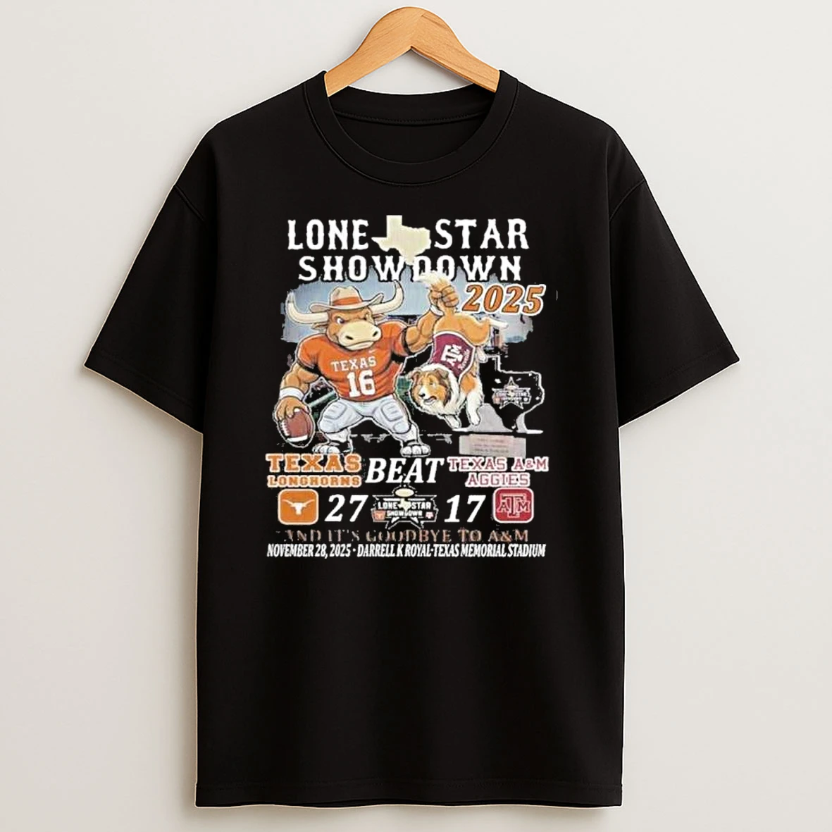 Texas Longhorns Mascot Beat Aggies 2025 Lone Star Showdown Shirts