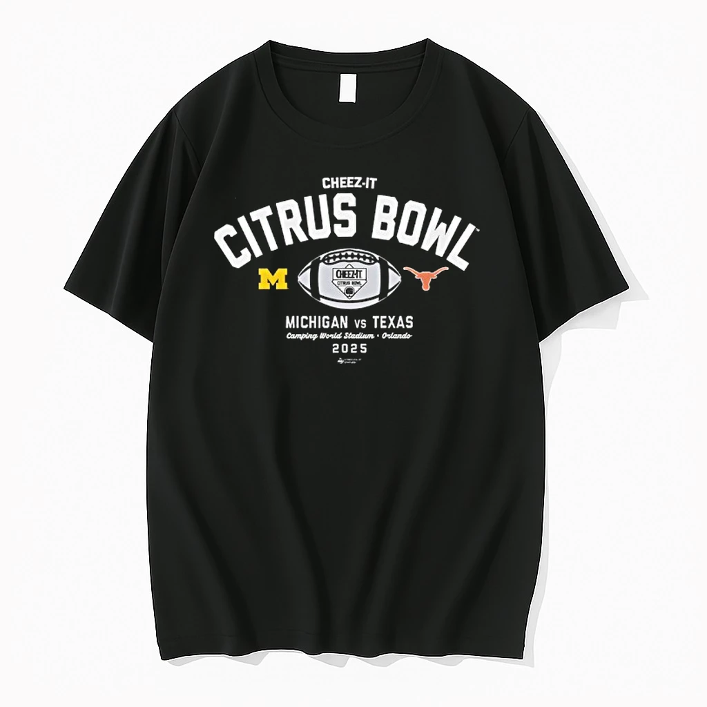 Texas Longhorns Vs Michigan Wolverines 2025 Cheez It Citrus Bowl Camping World Stadium Orlando Shirts