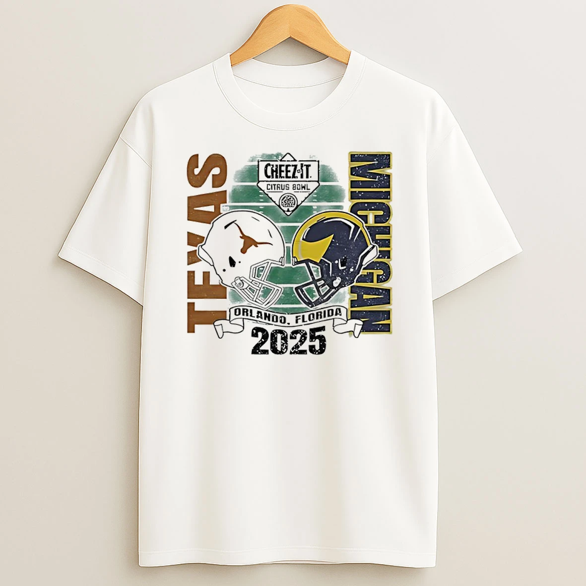 Texas Longhorns Vs Michigan Wolverines Cheez It Citrus Bowl Helmet 2025 Shirts