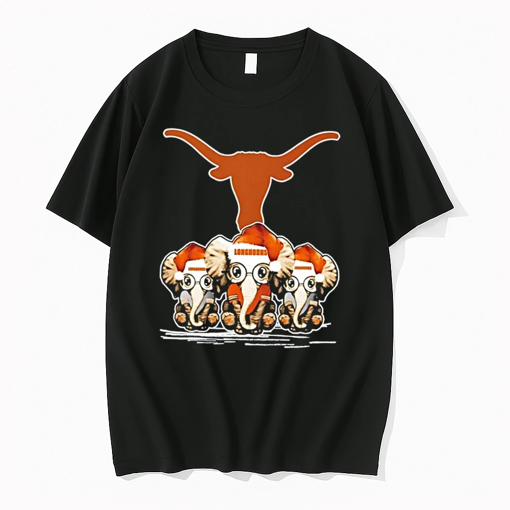 Texas Longhorns X Elephants Santa Hat Merry Christmas Shirts