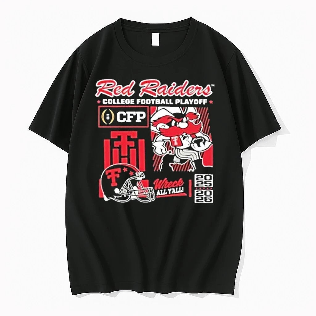 Texas Tech Cfp 2025 2026 Red Raiders Football Wreck Em Tech Shirts