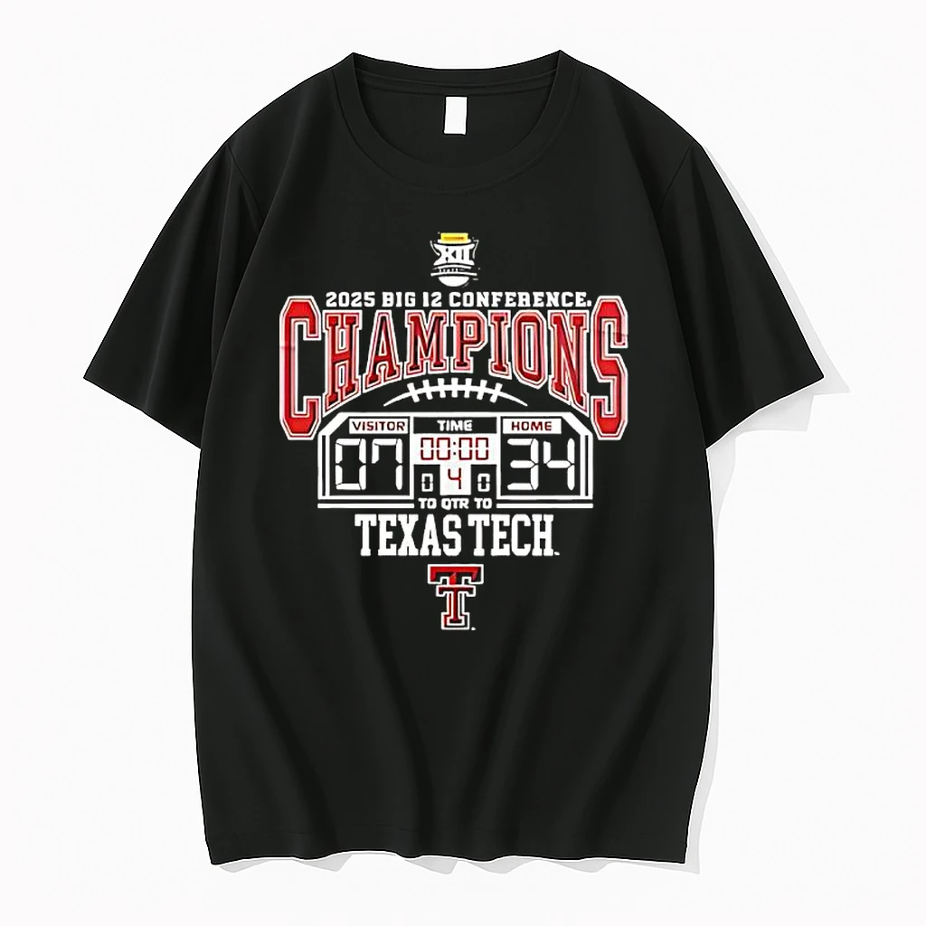 Texas Tech Red Raiders 2025 Big 12 Champions Score Shirts