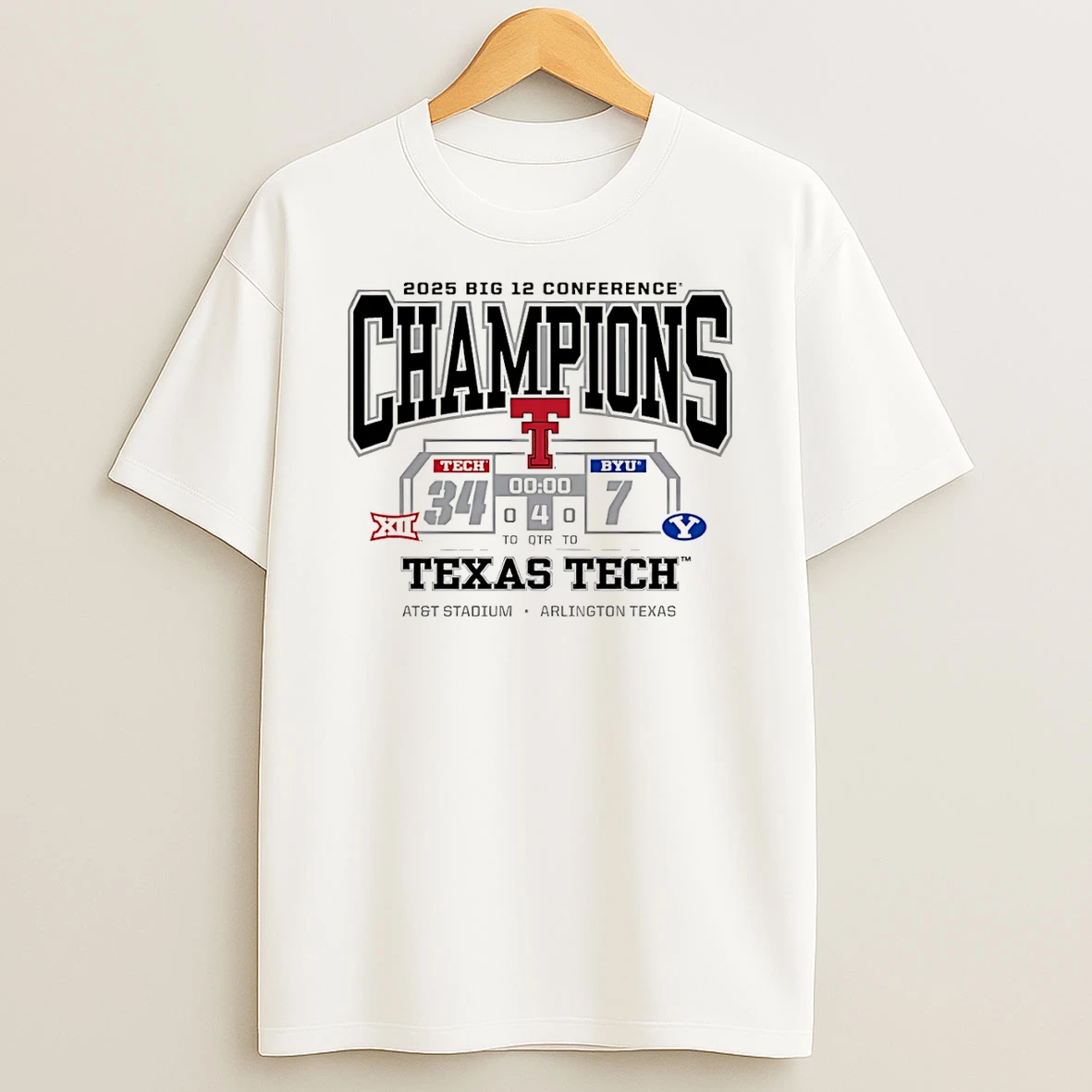 Texas Tech Red Raiders 2025 Big 12 Conference Champions Score Shirts