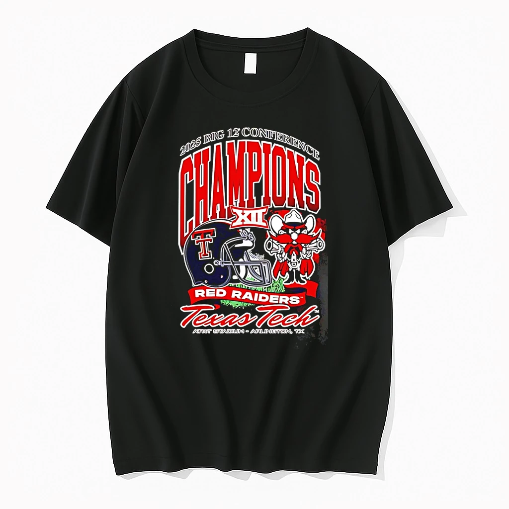 Texas Tech Red Raiders 2025 Big 12 Football Champions Mascot Helmet Shirts