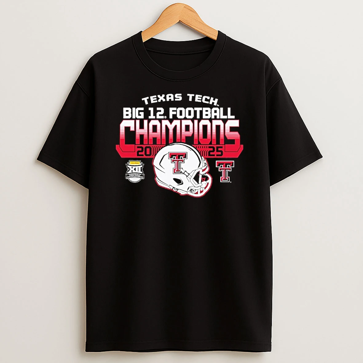 Texas Tech Red Raiders Football 2025 Big 12 Champions Helmet Shirts