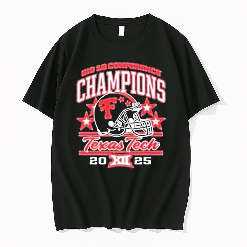 Texas Tech Red Raiders Football 2025 Big 12 Conference Champions Helmet Shirts