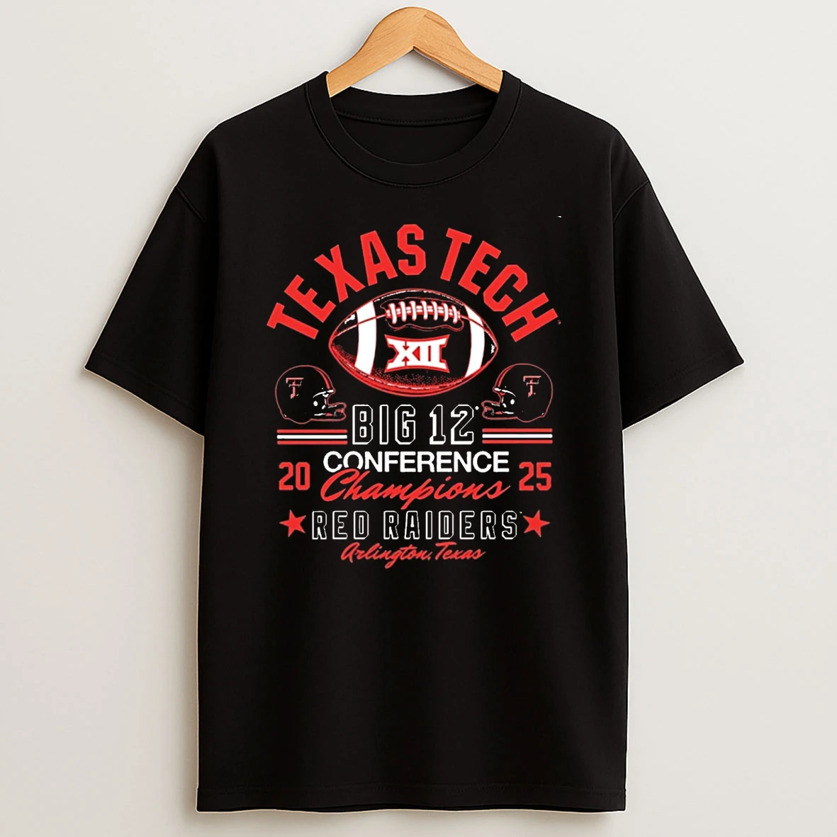 Texas Tech Red Raiders Ncaa 2025 Big 12 Football Conference Champions Arlington Texas Mascot Shirts