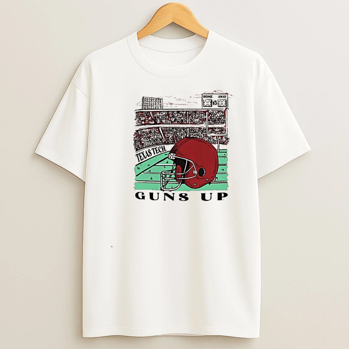 Texas Tech Red Raiders Stadium Helmet Guns Up Shirts