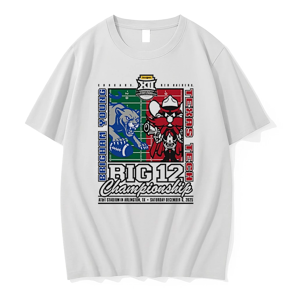 Texas Tech Red Raiders Vs Byu Cougars Big 12 Championship Att Stadium Arlington Tx December 6 2025 Mascot Matchup Shirts