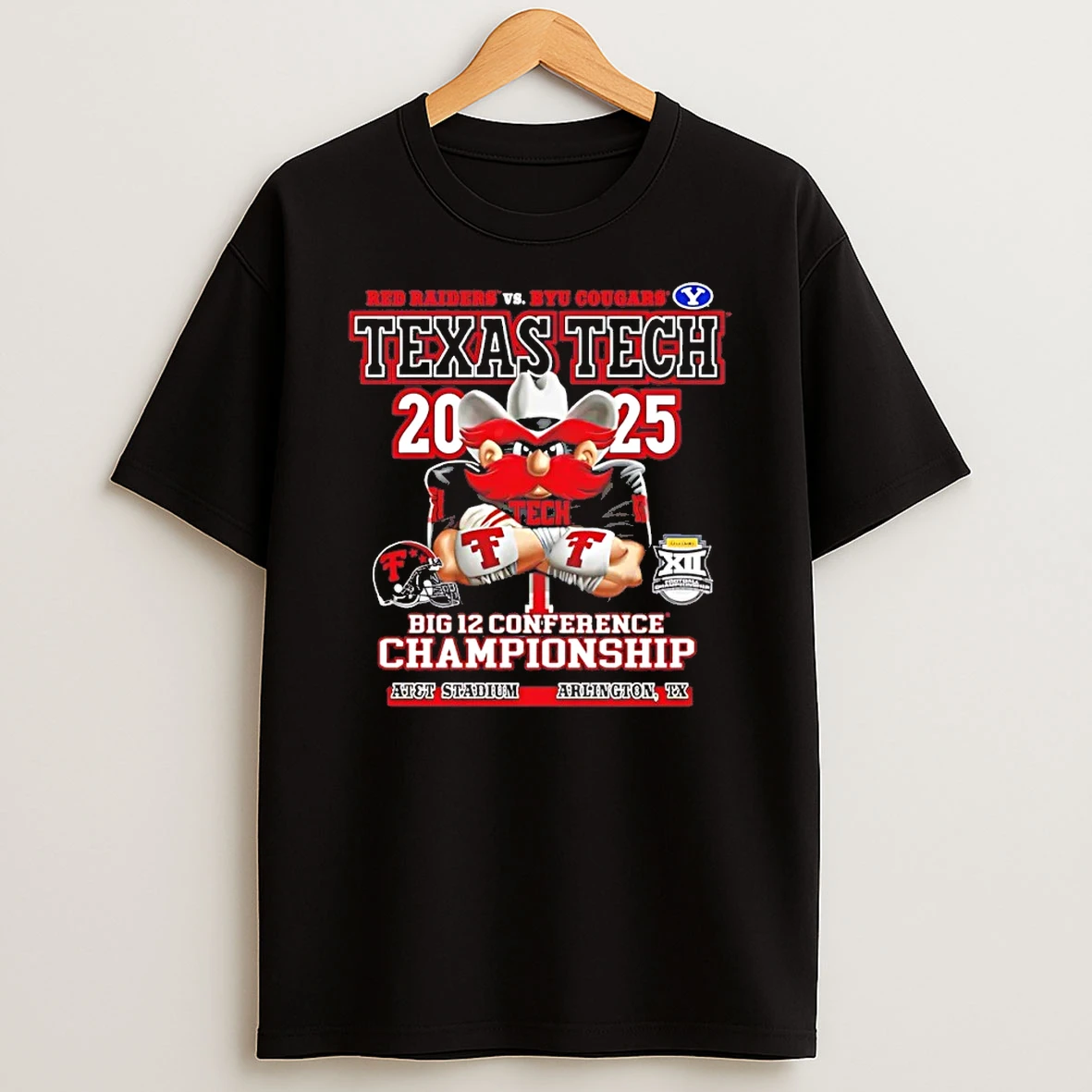 Texas Tech Red Raiders Vs Byu Cougars 2025 Big 12 Championship Conference Mascot Shirts