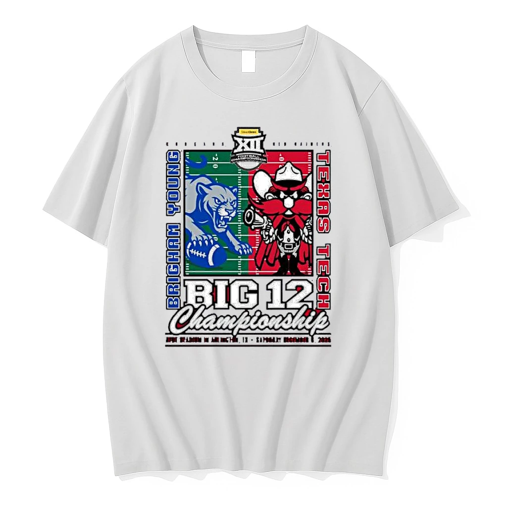 Texas Tech Vs Byu Cougars 2025 Big 12 Football Championship Mascot Matchup Shirts