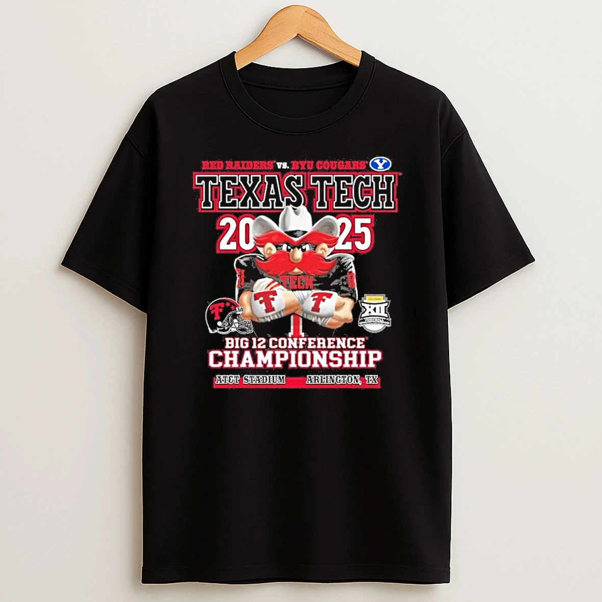Texas Tech Vs Byu Cougars 2025 Big 12 Football Championship Wreck Em Gameday Shirts