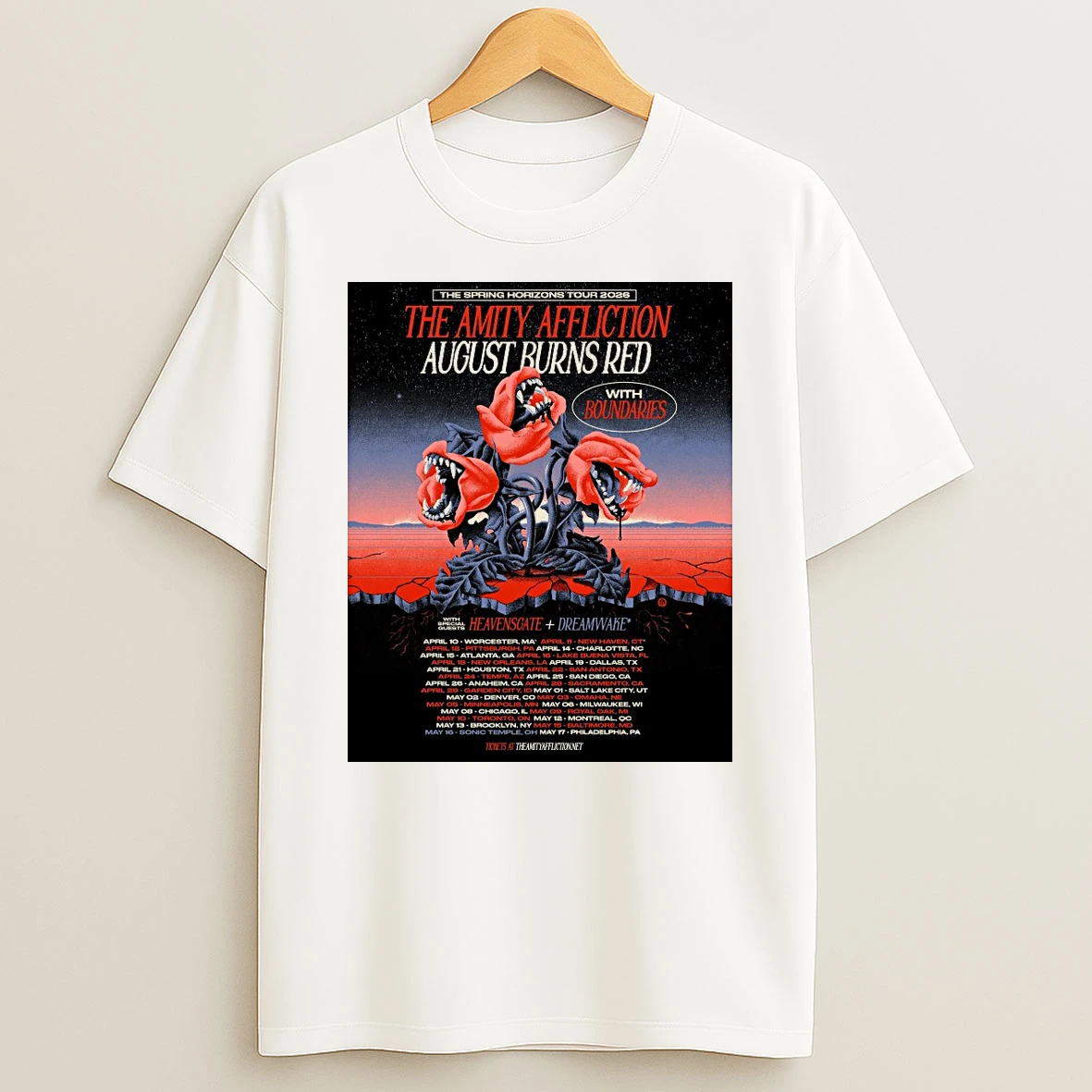 The Amity Affliction And August Burns Red The Spring Horizons 2026 Tour Shirts