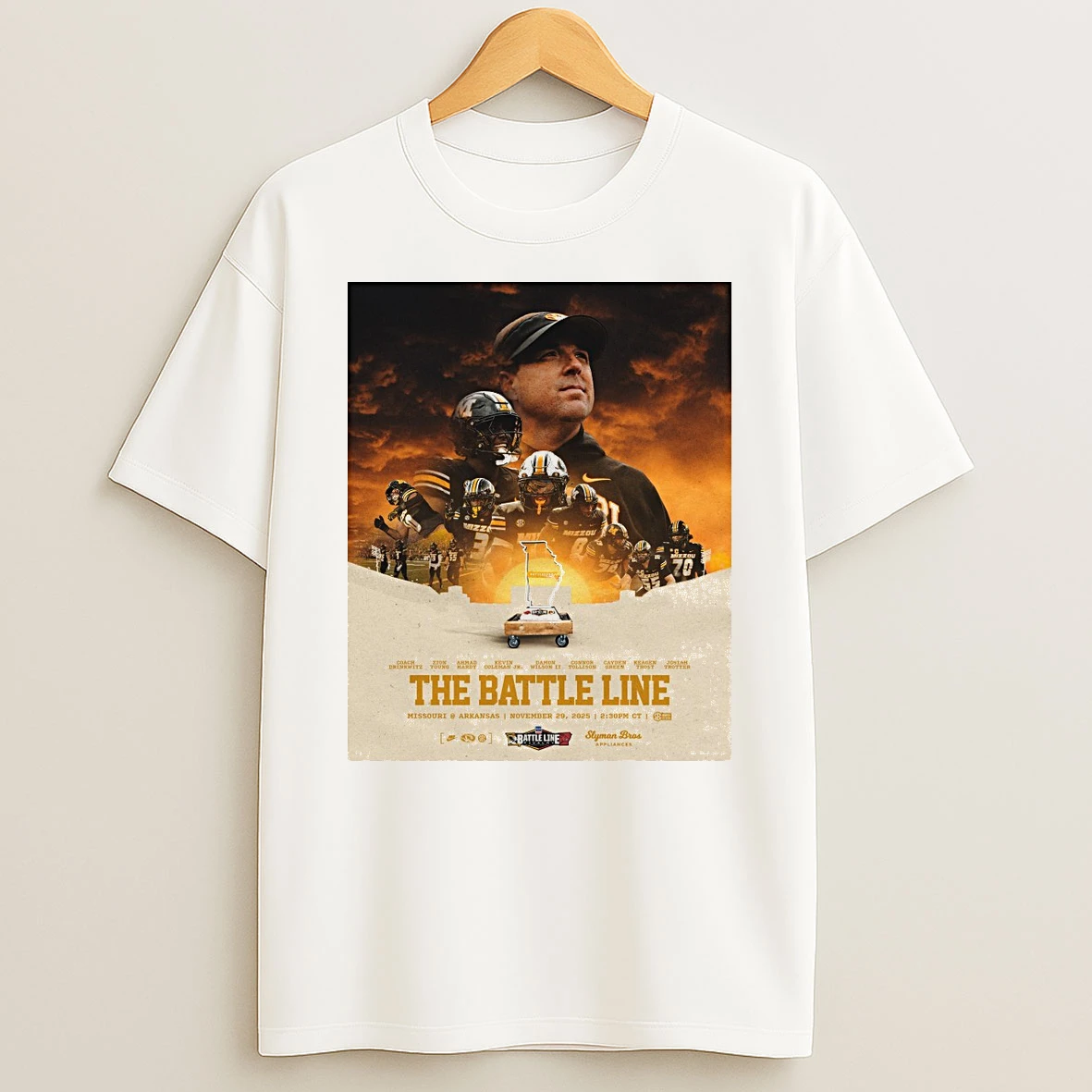 The Battle Line Missouri Tigers Vs Arkansas Razorbacks November 29 2025 Shirts