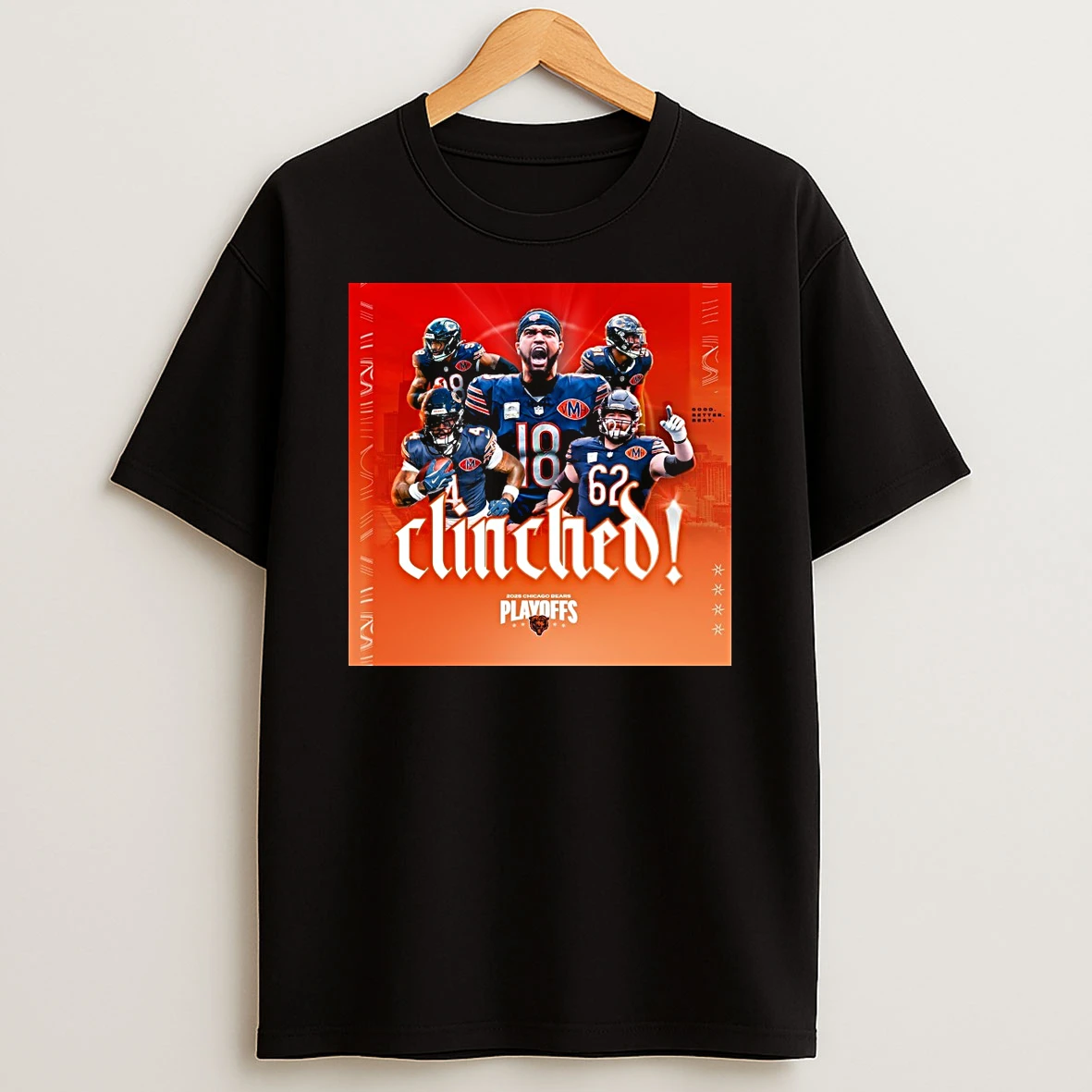 The Chicago Bears Have Clinched Spot In 2025 Nfl Playoffs Were In Shirts