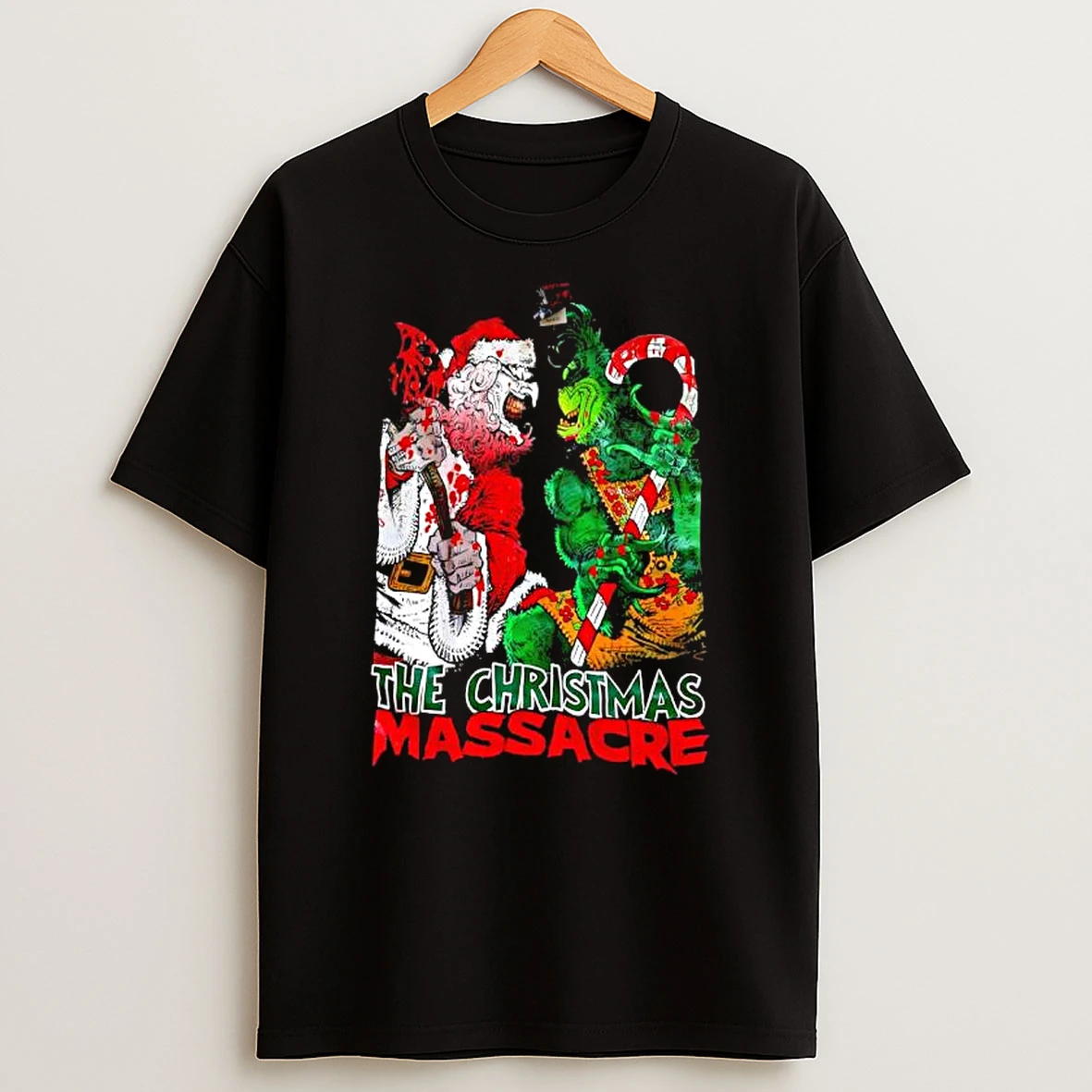 The Christmas Massacre Santa Claus And Grinch Monters Shirts