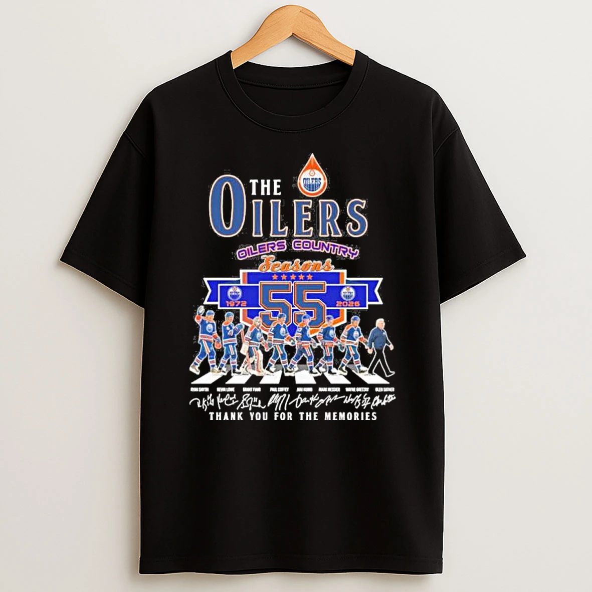 The Edmonton Oilers Abbey Road 55 Seasons 1972 2026 Shirts