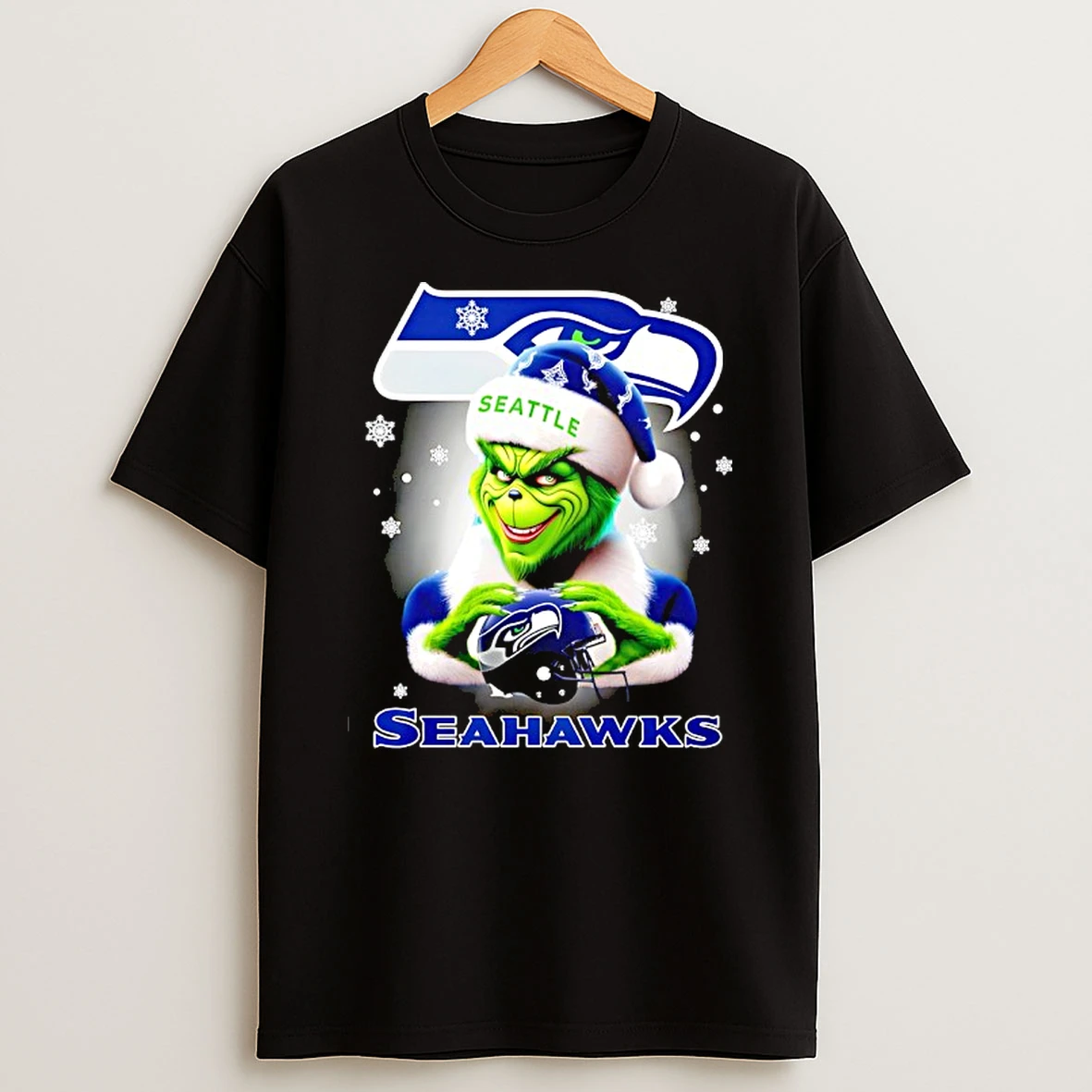 The Grinch Hold Helmet Seattle Seahawks Christmas Shirts