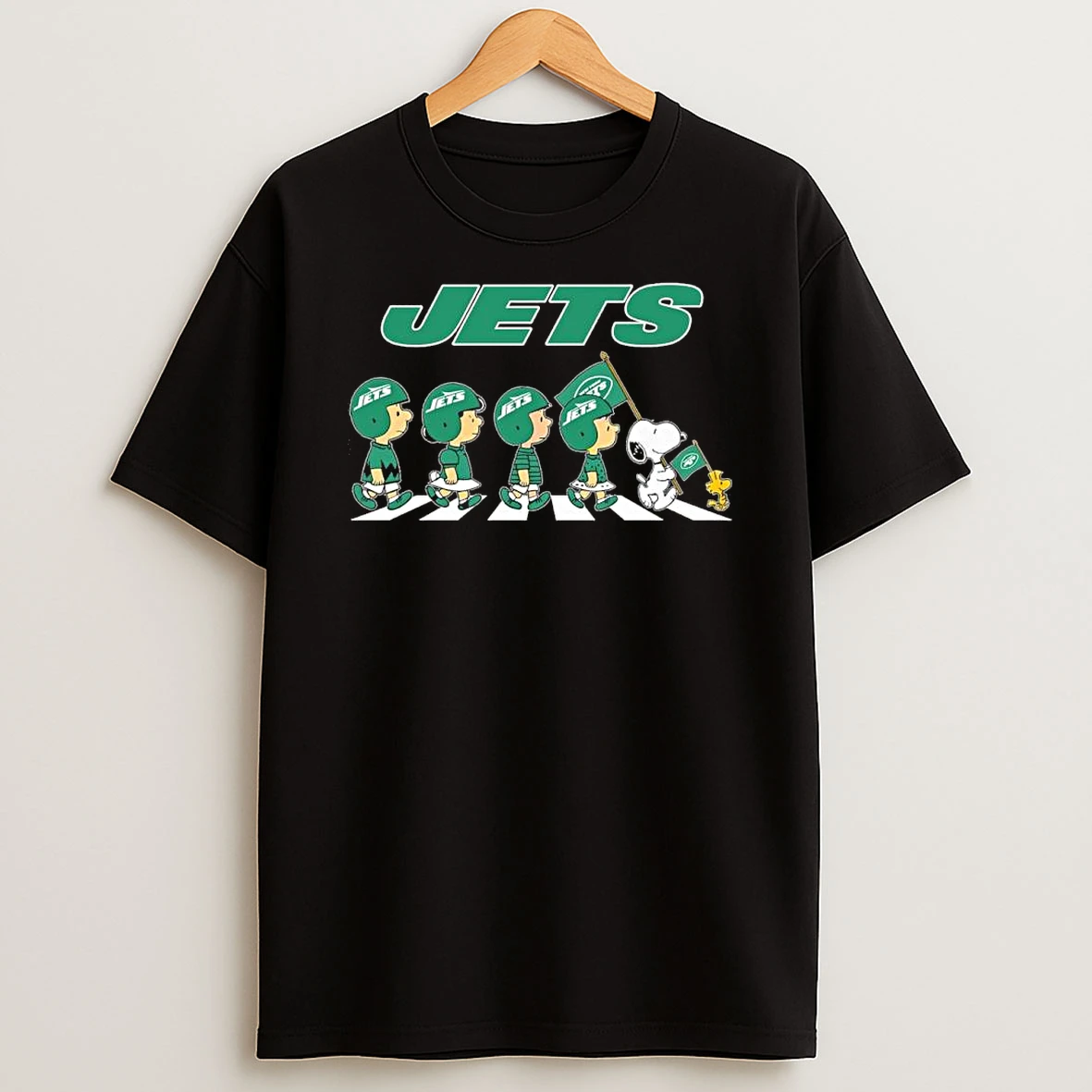 The Peanuts And Friends Abbey Road X New York Jets Shirts