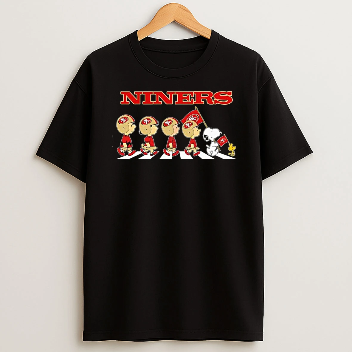 The Peanuts And Friends Abbey Road X San Francisco 49ers Shirts